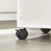 SoBuy FSB09-W Desserte micro-onde à roulettes, meuble de rangement cuisine pratique, blanc