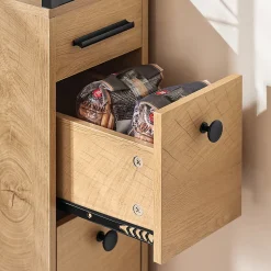 SoBuy Meuble de Rangement Étroit avec Roulettes, Chariot Compact Multi-Usages Naturel