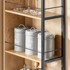 SoBuy Meuble de Rangement Étroit avec Roulettes, Chariot Compact Multi-Usages Naturel