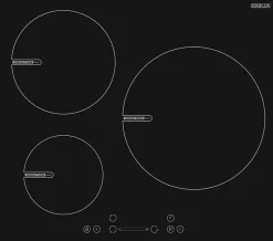 SOGELUX Table de cuisson 3 foyers induction PSI396N noire