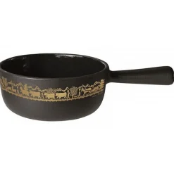 Stockli Caquelon à fondue fonte émaillée 18cm or - 7218.14aa