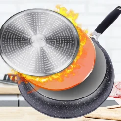 Stoner Poêle Granitée Antiadhésive 20 Cm Pour Cuisiniers Domestiques Robuste Durable Cuisson Saine Sans Collage