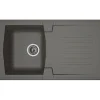 STRADOUR Evier cuisine a encastrer 1 bac + 1 egouttoir Arena - Resine - 86 x 50 cm - Gris beton