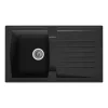 STRADOUR Evier cuisine a encastrer 1 bac + 1 egouttoir Arena - Resine - 86 x 50 cm - Noir