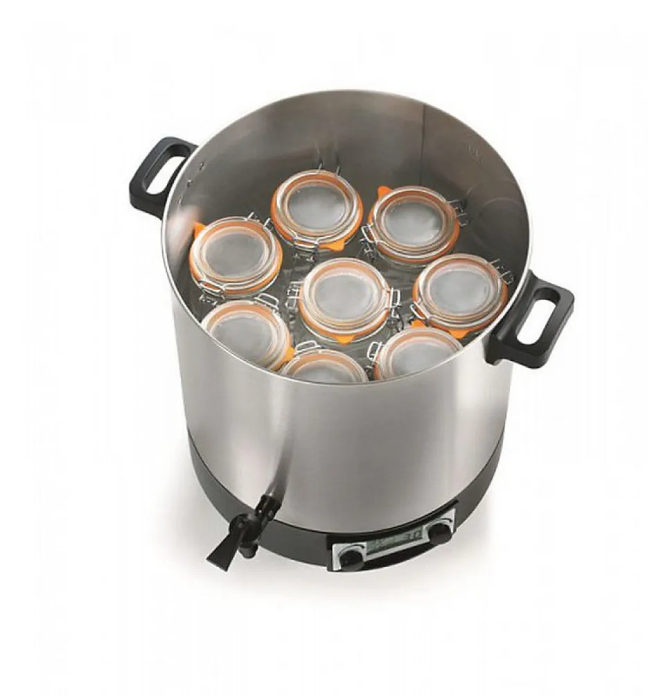 Stérilisateur de bocaux électrique cuve inox avec écran lcd robinet et minuteur 31l 2000w Nature&saveurs NS-ST31INA