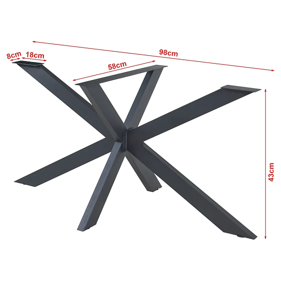 Structure de table Oberau acier 98 x 58 x 43 cm noir en.casa