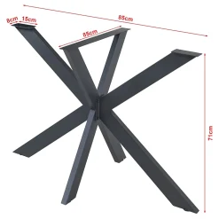 Structure de table Oberau acier 85 x 85 x 71 cm noir en.casa