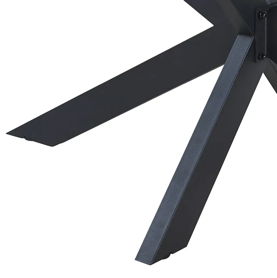 Structure de table Oberau acier 85 x 85 x 71 cm noir en.casa