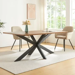 Structure de table Oberau acier 85 x 85 x 71 cm noir en.casa