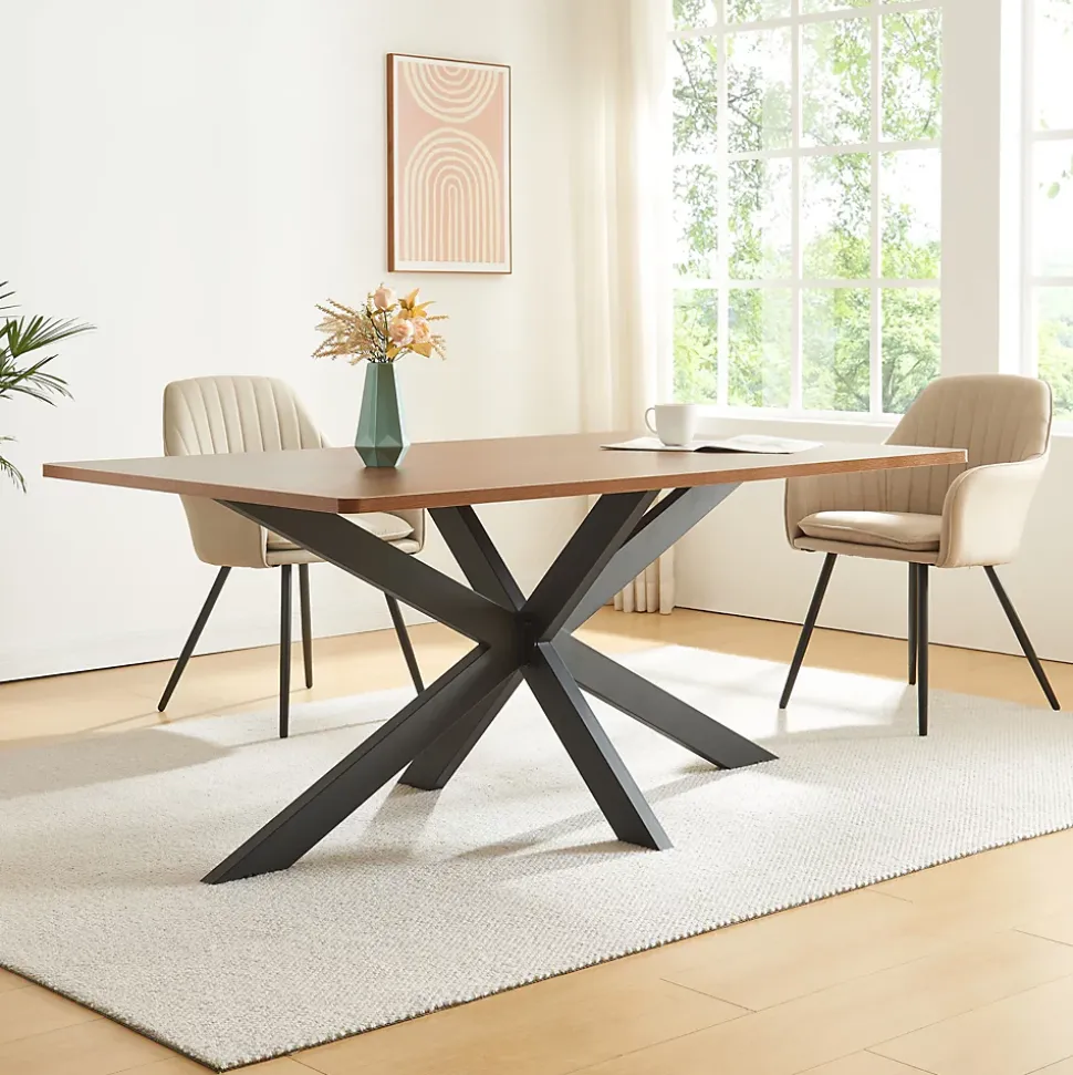 Structure de table Oberau acier 85 x 85 x 71 cm noir en.casa