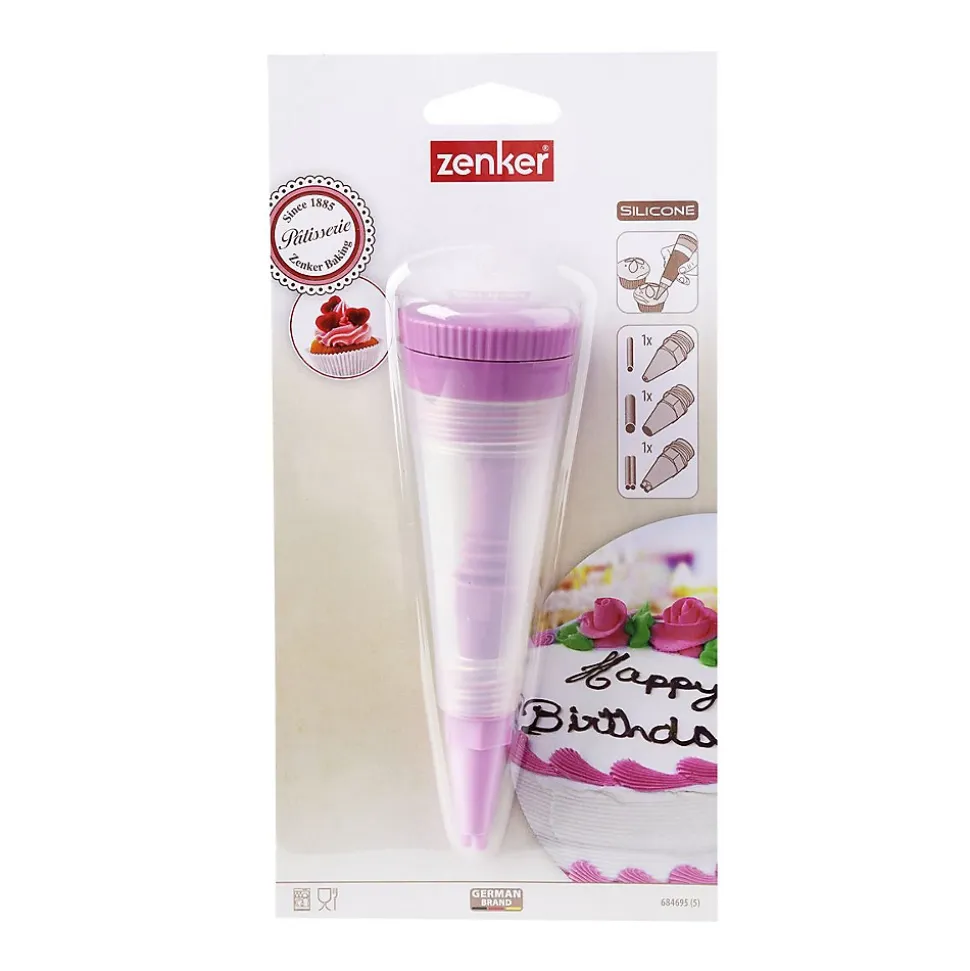 Stylo de pâtisserie et 3 embouts de décoration Zenker Sweet Sensation