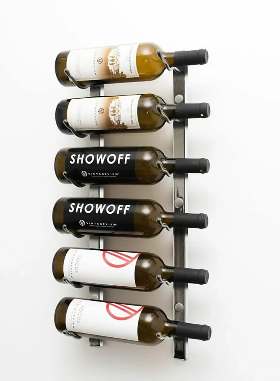 Support à bouteilles Série W2 pour 6 bouteilles, métal nickel brossé