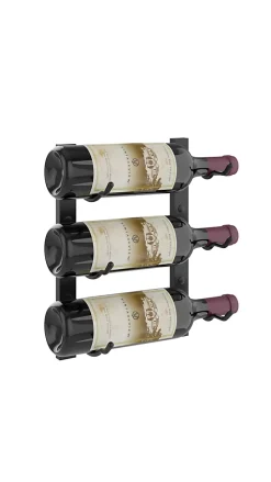 Support à bouteilles Série W1 pour 3 bouteilles, métal noir