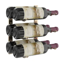 Support à bouteilles Série W1 pour 6 bouteilles, métal doré