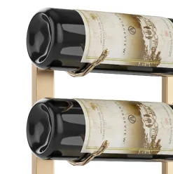 Support à bouteilles Série W1 pour 3 bouteilles, métal bronze doré