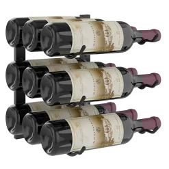 Support à bouteilles Série W1 pour 9 bouteilles, métal noir