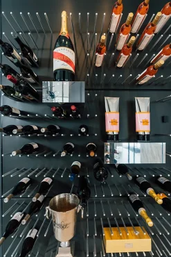 Support à bouteilles Vino Rails tiges en métal 1 Bouteille Noir (gyps)