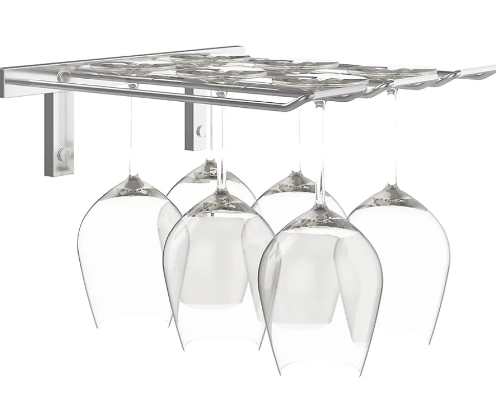 Support à verres Série W Support pour 6 verres, métal fini chrome