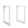 Supports Jeu de 2 Pieds en U en Bois massif laqué blanc 70x71cm