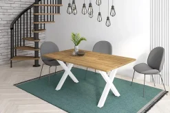 Supports Jeu de 2 Pieds en X en Bois massif laqué blanc 72x72cm