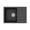 Swiss Aqua Technologies 62x44 cm évier avec égouttoir réversible en Granite, à encastrer, noir (SATSINKGE2B)