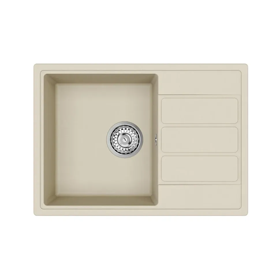 Swiss Aqua Technologies 62x44 cm évier avec égouttoir réversible en Granite, à encastrer, jasmin (SATSINKGE2J)