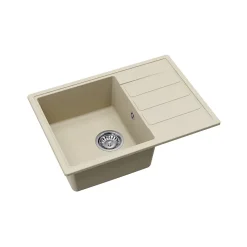 Swiss Aqua Technologies 62x44 cm évier avec égouttoir réversible en Granite, à encastrer, jasmin (SATSINKGE2J)