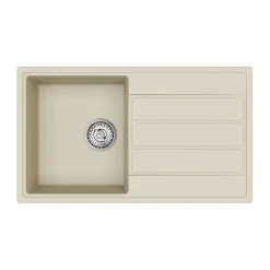 Swiss Aqua Technologies 76x44 cm évier avec égouttoir réversible en Granite, à encastrer, jasmin (SATSINKGE3J)