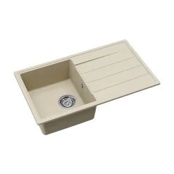 Swiss Aqua Technologies 76x44 cm évier avec égouttoir réversible en Granite, à encastrer, jasmin (SATSINKGE3J)