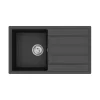 Swiss Aqua Technologies 76x44 cm évier avec égouttoir réversible en Granite, à encastrer, noir (SATSINKGE3B)