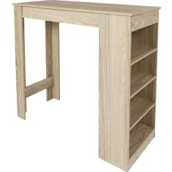 Table de bar mange debout avec 4 niches de rangement