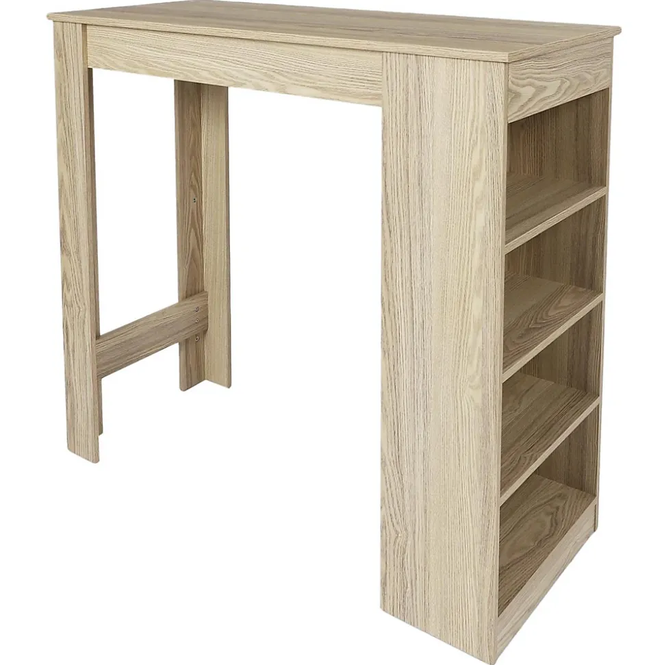 Table de bar mange debout avec 4 niches de rangement
