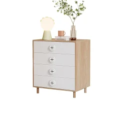 Table de chevet, commode et armoire de rangement pour enfants,80x54x90cm,blanc,4 tiroirs