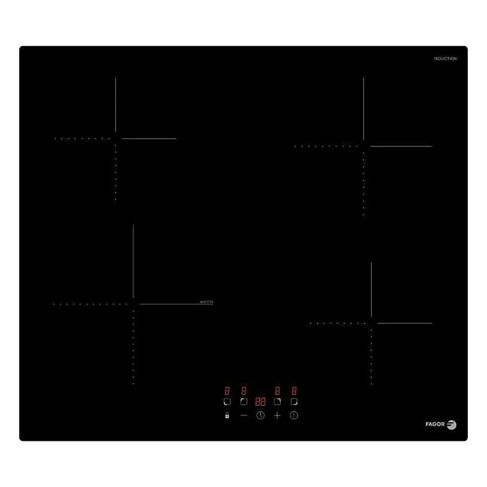 Table de cuisson - FAGOR - FTI468 - 59 cm - 4 foyers induction - Verre noir