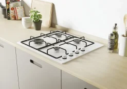 Table de cuisson à gaz 60cm 4 feux blanc Candy CHW640WLW