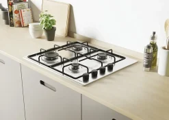 Table de cuisson à gaz 59.5cm 4 feux noir Candy CHW6LBX pop evo