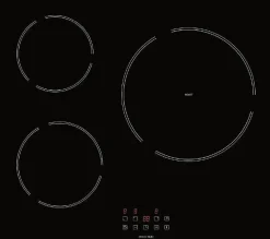 Table de cuisson à induction 60cm 3 feux 6200w noir Amica AI3531