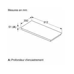 Table de cuisson à induction 91cm 4feux 7400w noir Siemens EX275HXC1E