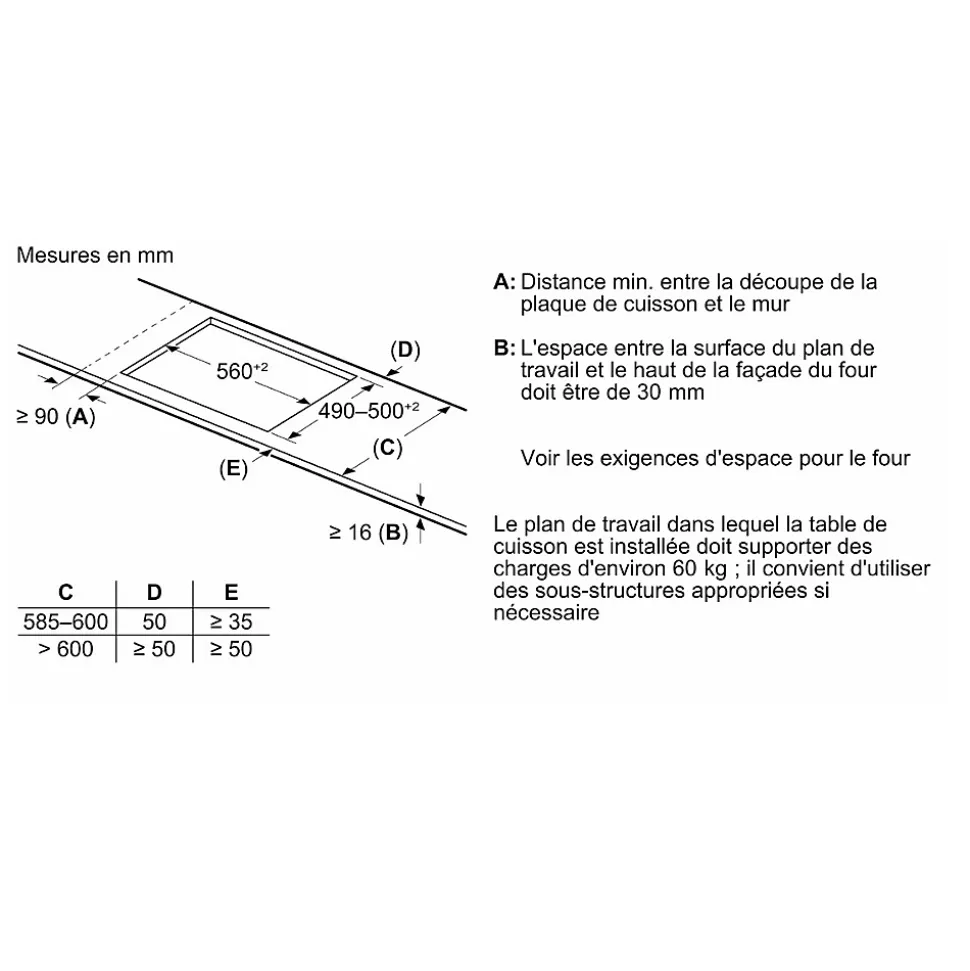 Table de cuisson à induction 71cm 4 feux 7400w noir Siemens ED751HSB1E