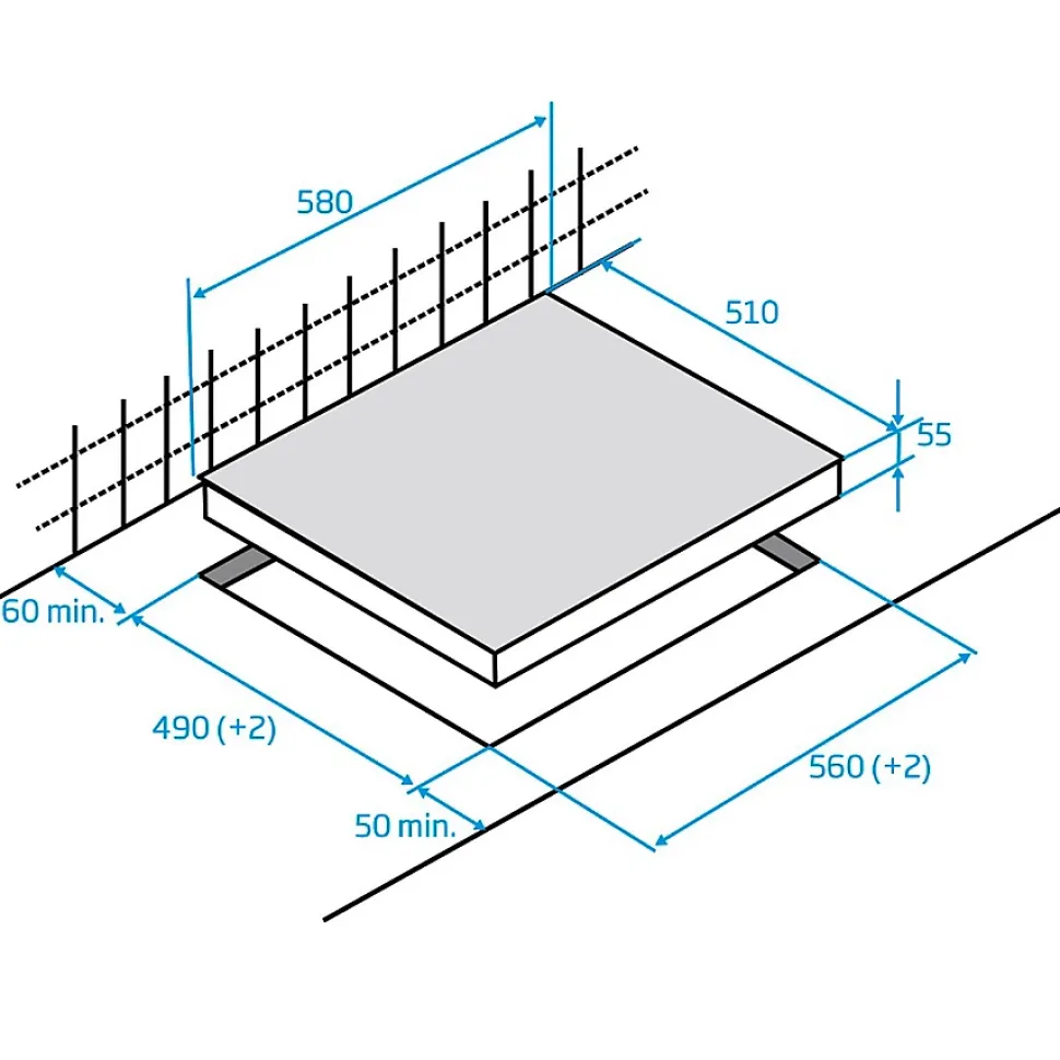 Table de cuisson à induction 60cm 3 feux 7200w noir Beko HII63200MTB