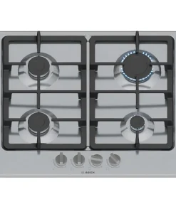 Table de cuisson a gaz - BOSCH Série 4 - 4 foyers - 52 x 58,2 x 4,5 cm - PGP6B5K90 - Inox