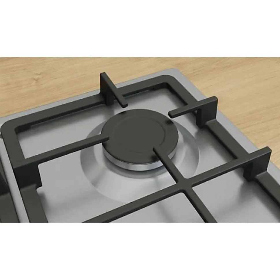 Table de cuisson a gaz - BOSCH Série 4 - 4 foyers - 52 x 58,2 x 4,5 cm - PGP6B5K90 - Inox