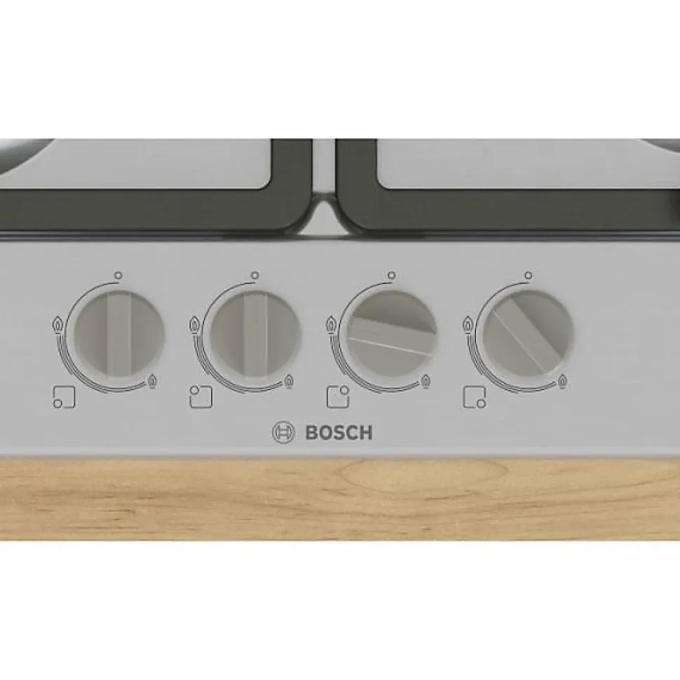 Table de cuisson a gaz - BOSCH Série 4 - 4 foyers - 52 x 58,2 x 4,5 cm - PGP6B5K90 - Inox