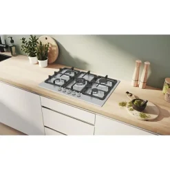 Table de cuisson a gaz - BOSCH Série 4 - 5 foyers - 52 x 75 x 4,5 cm - PGQ7B5K90 - Inox