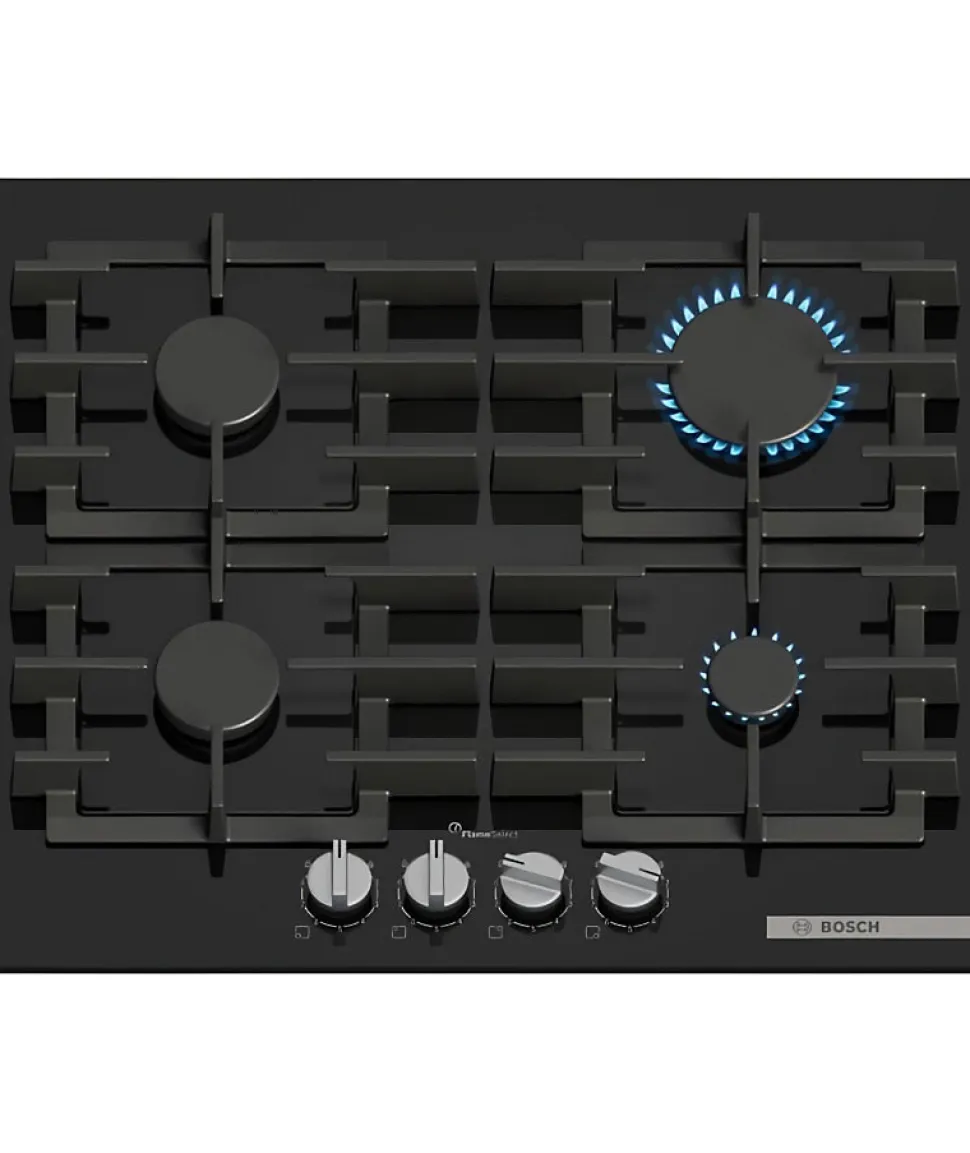 Table de cuisson a gaz - BOSCH Série 6 - 4 foyers - 52 x 59 x 4,5 cm - PPP6A6I40 - Noir