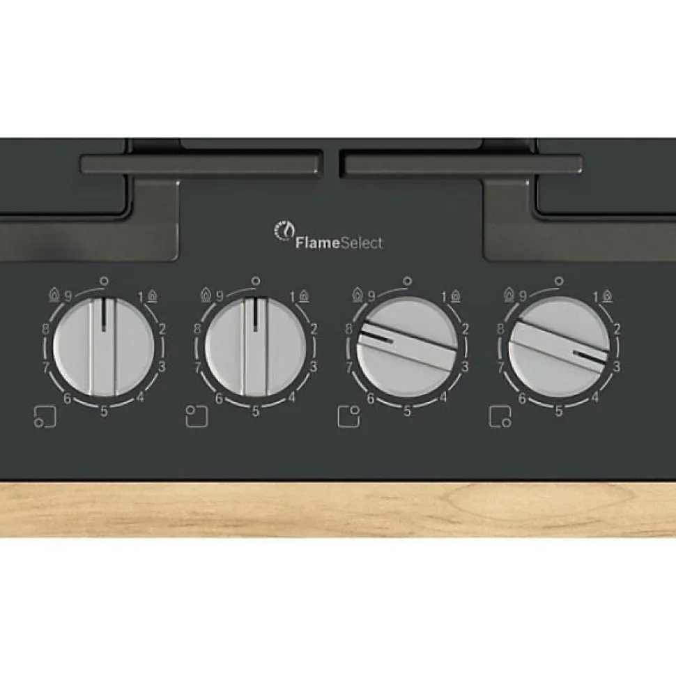Table de cuisson a gaz - BOSCH Série 6 - 4 foyers - 52 x 59 x 4,5 cm - PPP6A6I40 - Noir