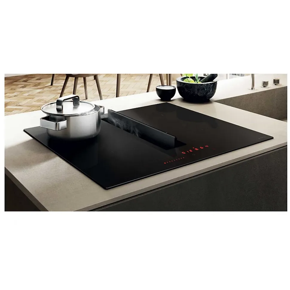 Table de cuisson aspirante induction 60cm 4 feux 7500w noir Elica PRF0167053