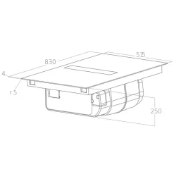 Table de cuisson aspirante induction 83cm 4 feux 7400w noir Elica PRF0179476 nikolatesla fit xl