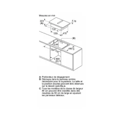 Table de cuisson aspirante induction 4 feux 7400w noir Bosch PVQ811H26E