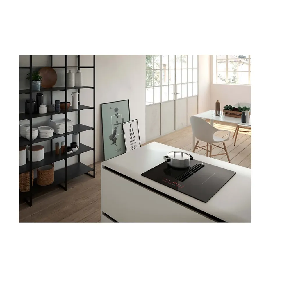 Table de cuisson aspirante induction 60cm 4 feux 7400w noir Faber 5906272 galileo smart